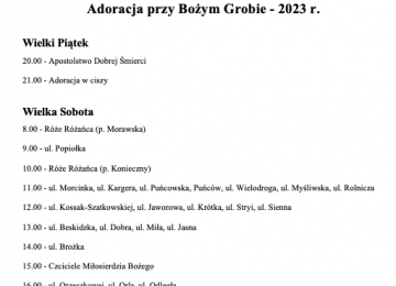 Adoracja przy Bożym Grobie 2023